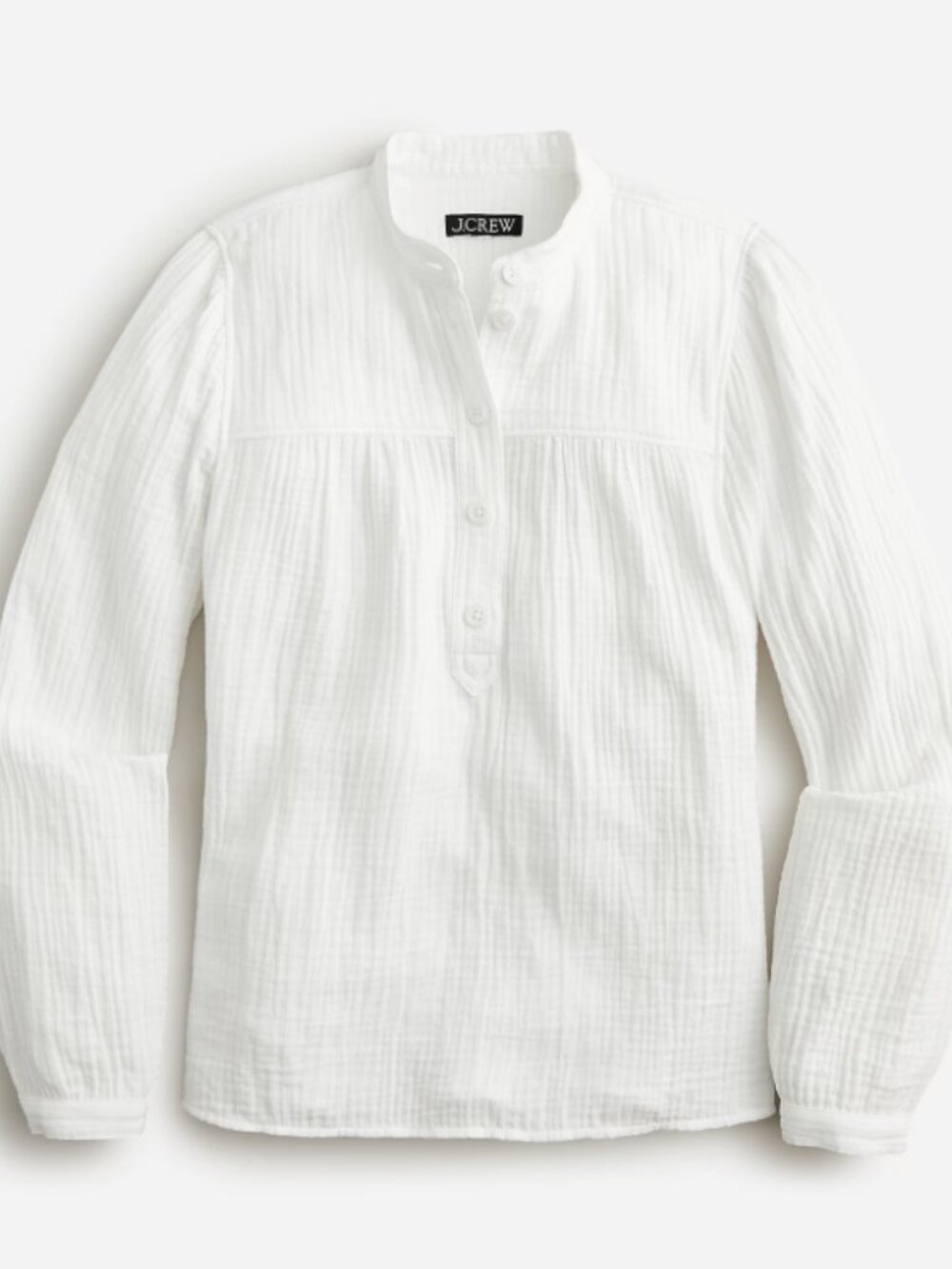 J. Crew White Fresco Top in Soft Gauze Quiet Luxury Minimalist Beach Coastal S